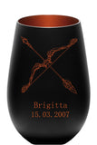 Sternzeichen  - Windlicht schwarz-bronze mit Gravur personalisierbar