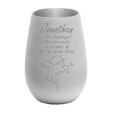 Windlicht graviert mit Engel und Herzen und Spruch: Dein Schutzengel über dich wacht, er ist immer da, bei Tag und bei Nacht. mit Namen personalisiert