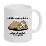 Faultier-Kaffeetasse: „Ich bin immer müde...“