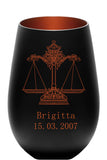 Sternzeichen  - Windlicht schwarz-bronze mit Gravur personalisierbar
