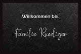 Willkommen bei Familie personalisierte Fussmatte mit Gummirand 0x75cm